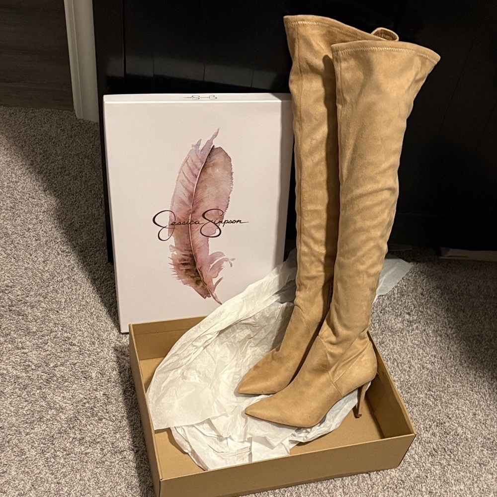Jessica Simpson Light Tan Over-the-Knee Boots